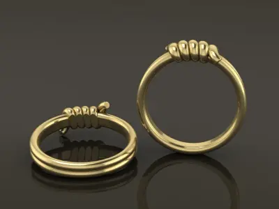 Wire Tie Knot Band Ring Mix Size 3D print model