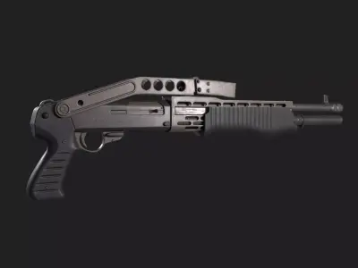 Spas-12 shotgun Low-poly 3D model