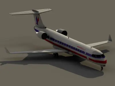 CRJ-700 American Eagle Low-poly 3D model