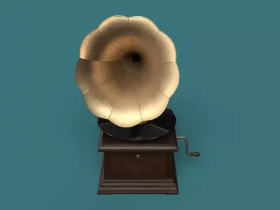 GRAMOPHONE BROWN Low-poly 3D model