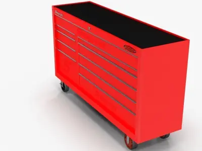 Tool Storage Red Low-poly 3D model