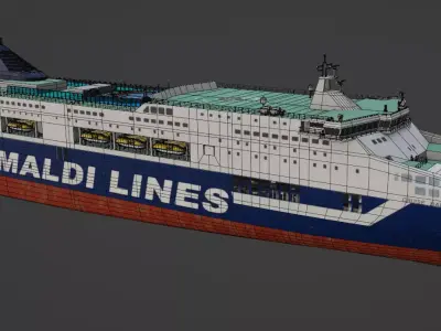Grimaldi Cruise and Ferry Low-poly 3D model