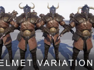 Viking 4 Warrior Low-poly 3D model