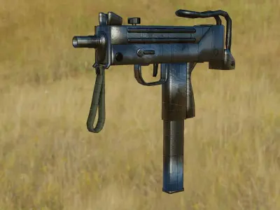 Mac 10 Lowpoly GameReady Low-poly 3D model