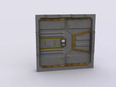 sci fi door Free low-poly 3D model buy