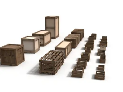 Aset Wooden Crate 3D 3D model