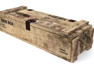 WOODEN GUN BOX Low-poly 3D model