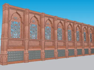 indian jodhpuri stone jharokha window 3D model buy