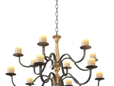 Paul Ferrante Rustic Style Chandelier The Clinton 3D model