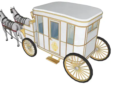  White carriage 2 3D model
