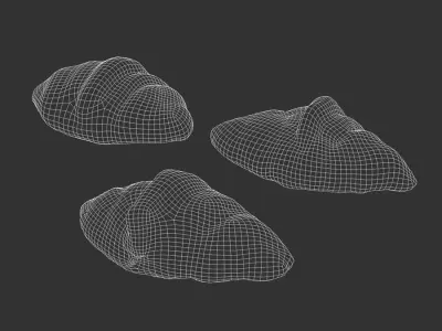 Croissants Bread Food Model 