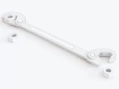 Self clamping wrench 3D model