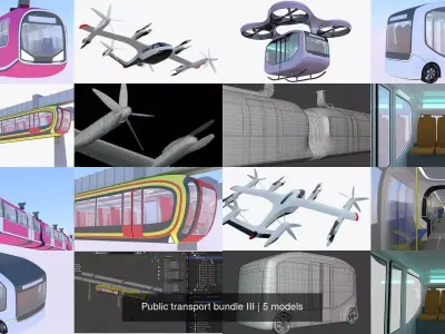 Public transport bundle III 3D Model Pack