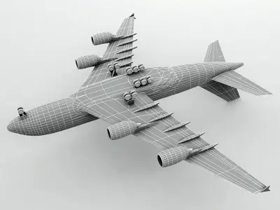 Airbus A380 Airliner - Virgin Atlantic Low-poly 3D model