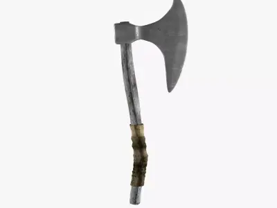 War Axe Low-poly 3D model 2