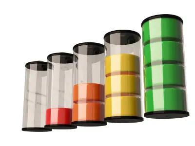 Battery Icon Set Low-poly 3D model