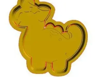 Dino cookie cutter 3D model 8
