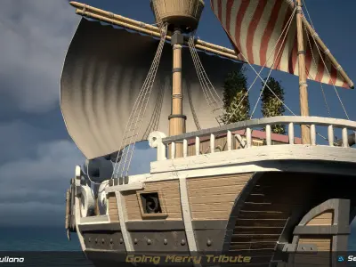 Going Merry Low-poly 3D model