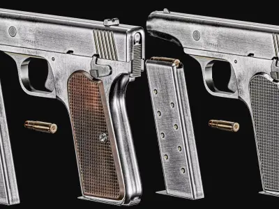 New Nambu M57B Pistol Japanese Low-poly 3D model