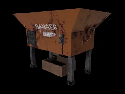 Old Shredder - PBR Game Ready - Low-poly 3D model Low-poly 3D model