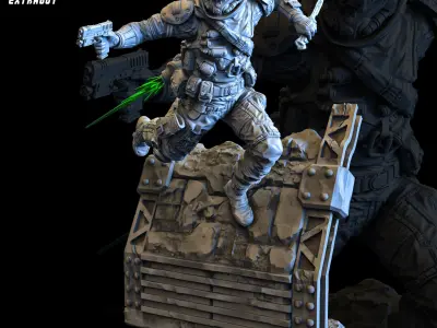 Wall Running Soldier 100mm 3D print model