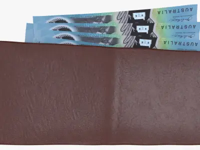 Australia 10 Dollar Wallet Money Purse 3D model