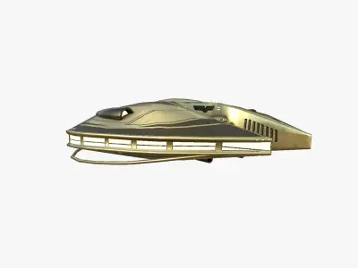 Alien Spaceship UFO D07 Gold - Sci Fi Spacecraft Design Low-poly 3D model