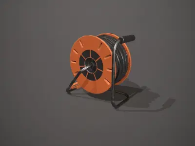 Black and Orange Extension Cable Low-poly 3D model
