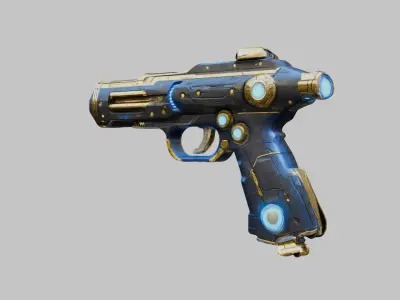 Sci-Fi Handgun 3D Model Low-poly 3D model