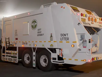 Truck Lowpoly garbage Low-poly 3D model