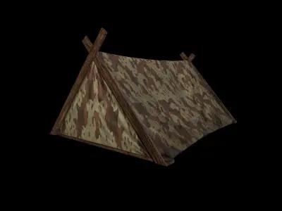 Military Tent - 4 - PBR - Textured Low-poly 3D model