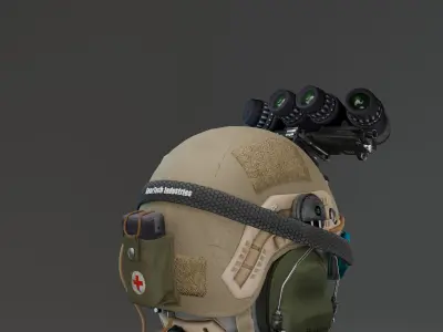 Tactical Military Helmet 3D Model Free low-poly 3D model