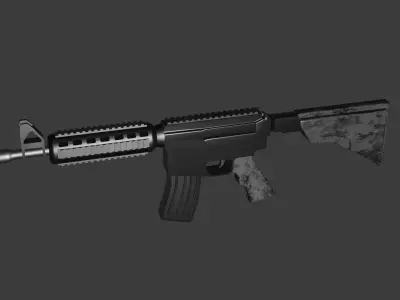 M4 assault rifle Low-poly 3D model
