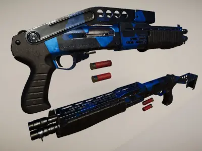 AAA Spas12 and Unity Camo shaders Low-poly 3D model