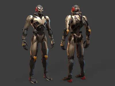 Sci-Fi Robot  AAA Game Ready Character with 8K PBR materials Low-poly 3D model