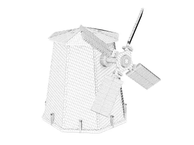Wooden toy windmill 3D model