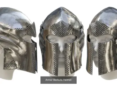 Medieval Helmet  Low-poly  3D Model Pack