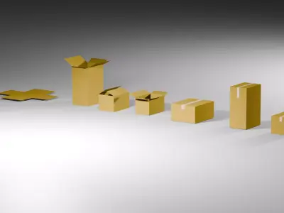 Many Different Card Boxes Low-poly 3D model