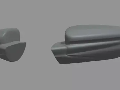 Car Mirror Honda Civic Type R 2020 Low-poly 3D model