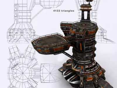 3DRT - Aircraft Facility Low-poly 3D model