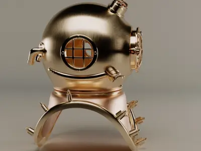 antique diver helmet 3D model