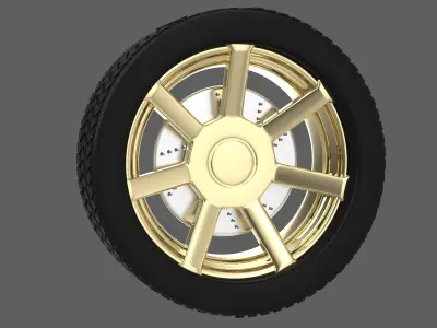 Simple Gold Wheel 2 3D model