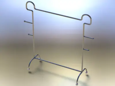 Stainless Steel Clothes Rack 3D model