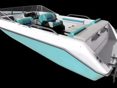 Motorboat Low-poly 3D model