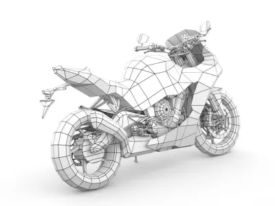 Generic Sportbike Motorcycle 02 Low-poly 3D model
