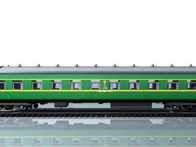 Wagon type 66W PNR Low-poly 3D model