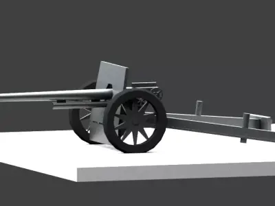 Anti tank Gun PAK 40 like Low-poly 3D model