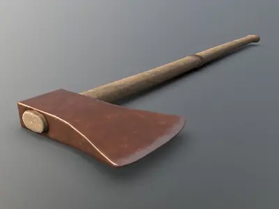 Axe - Copper Low-poly 3D model
