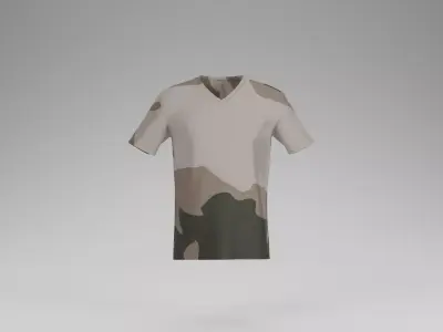 Military T-shirt High-poly 3D model 3D model