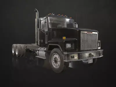 Classic Truck - Black Low-poly 3D model